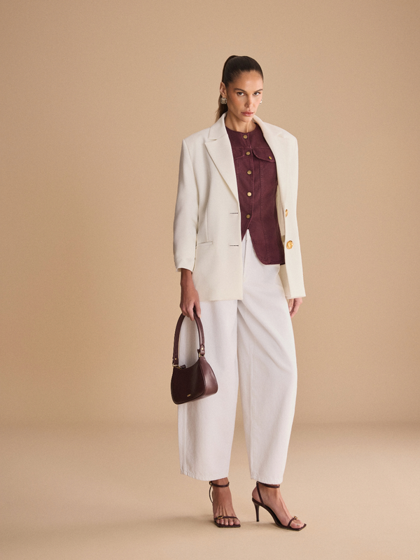 Longline Burgundy Twill Waistcoat Lança Perfume