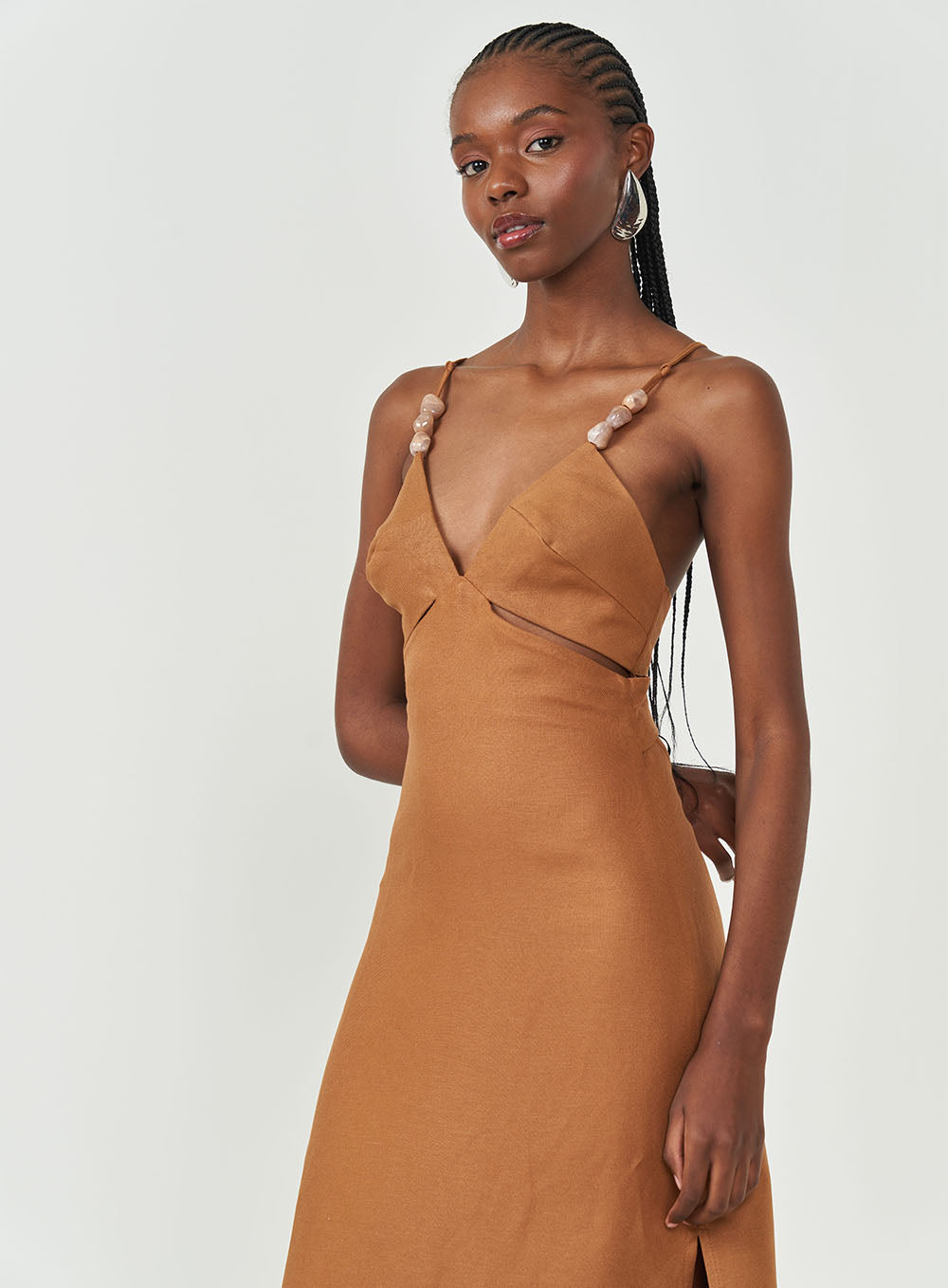Slim Midi Dress with Back Ties Colcci