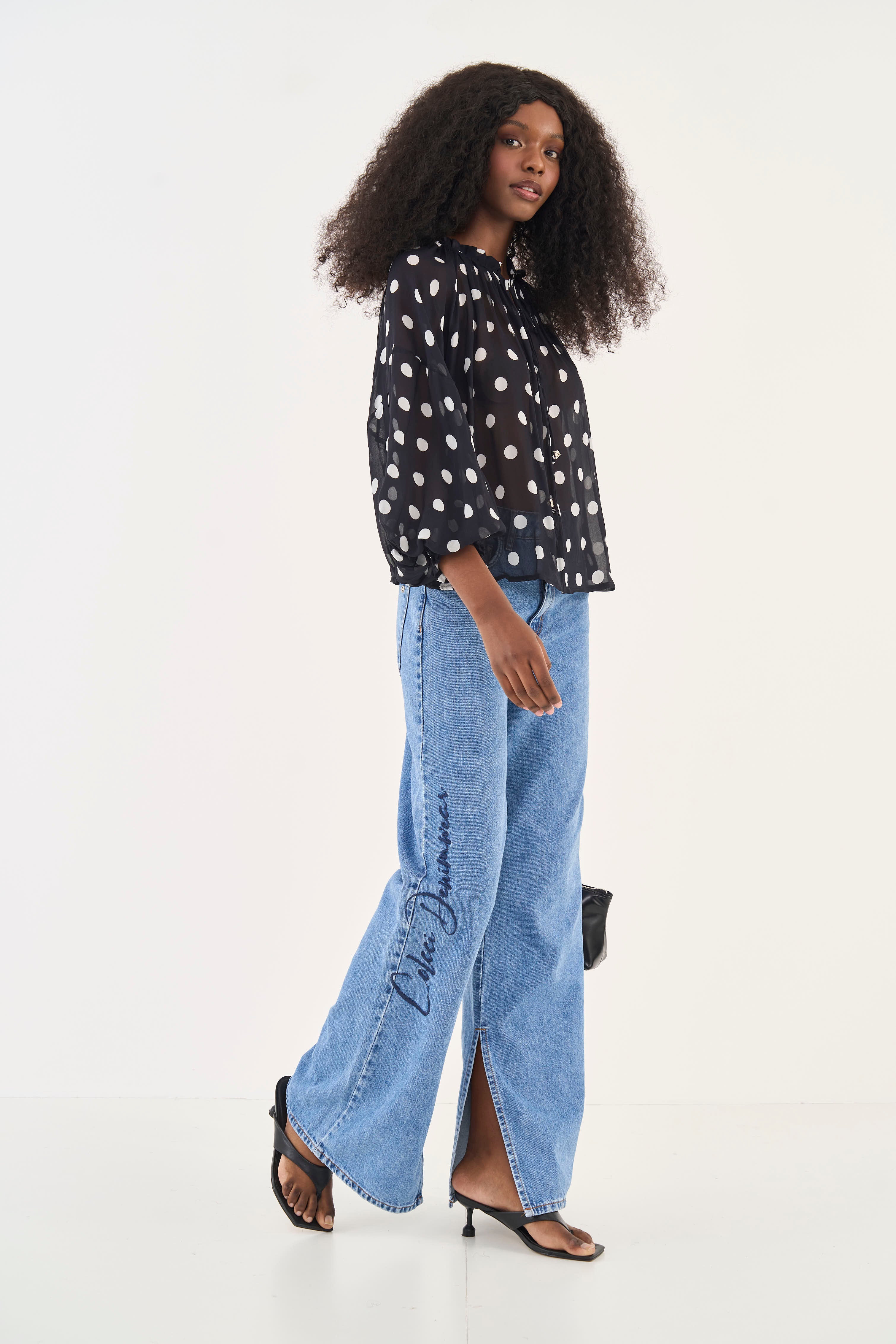 Juliette Embroidered Wide-Leg Jeans Colcci