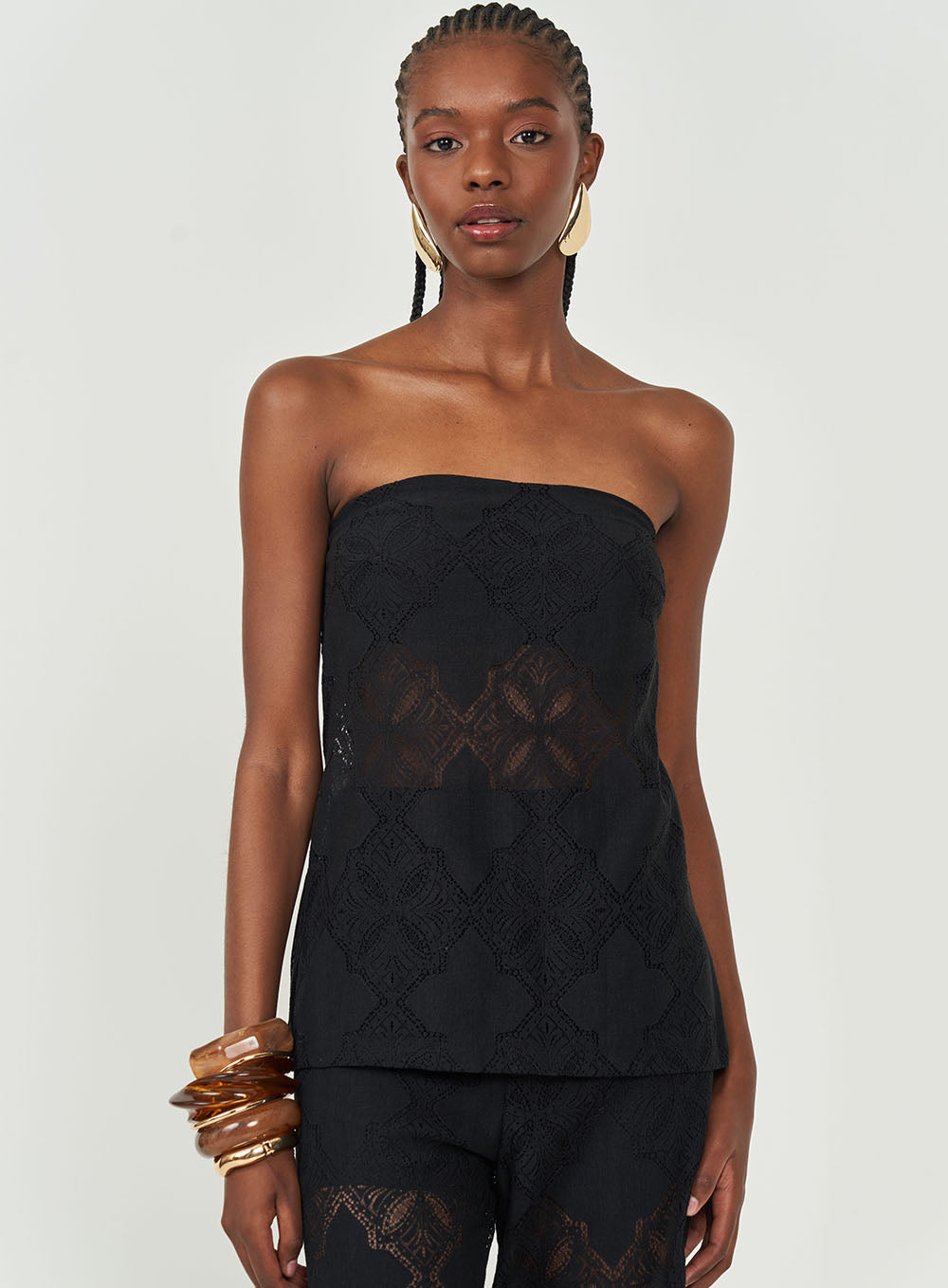 Strapless Lace Top Colcci
