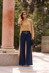 Semi-Transparent Lace Asymmetrical Tunic Sahoco