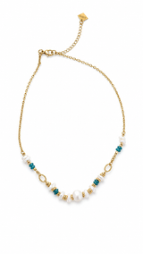 Fine Gold Chain Green Bead Necklace Jetlag