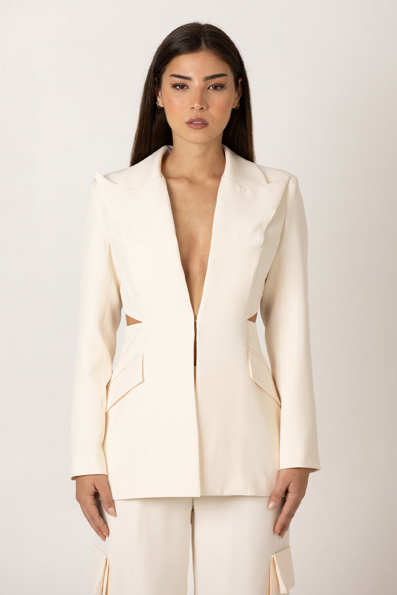 Blazer estruturado com recortes Sahoco