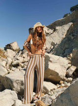Joana Striped Wide-Leg Pants Colcci