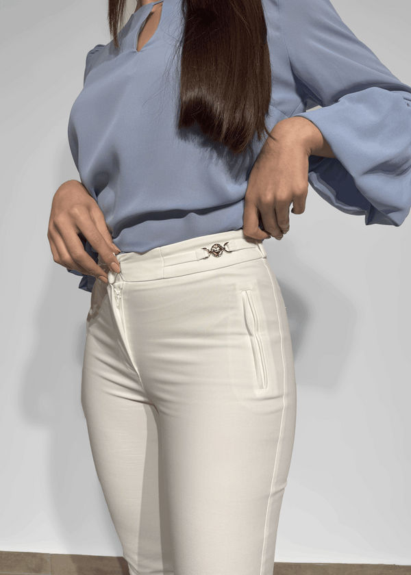 Skinny Trousers Iconic Fit & Golden Heart Detail Silvina Campos