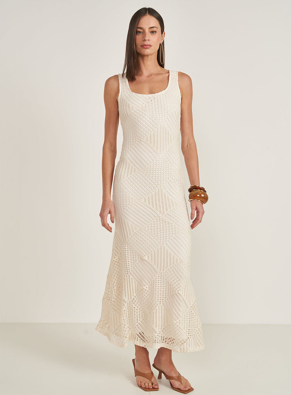 Mesh Slim Maxi Dress Colcci