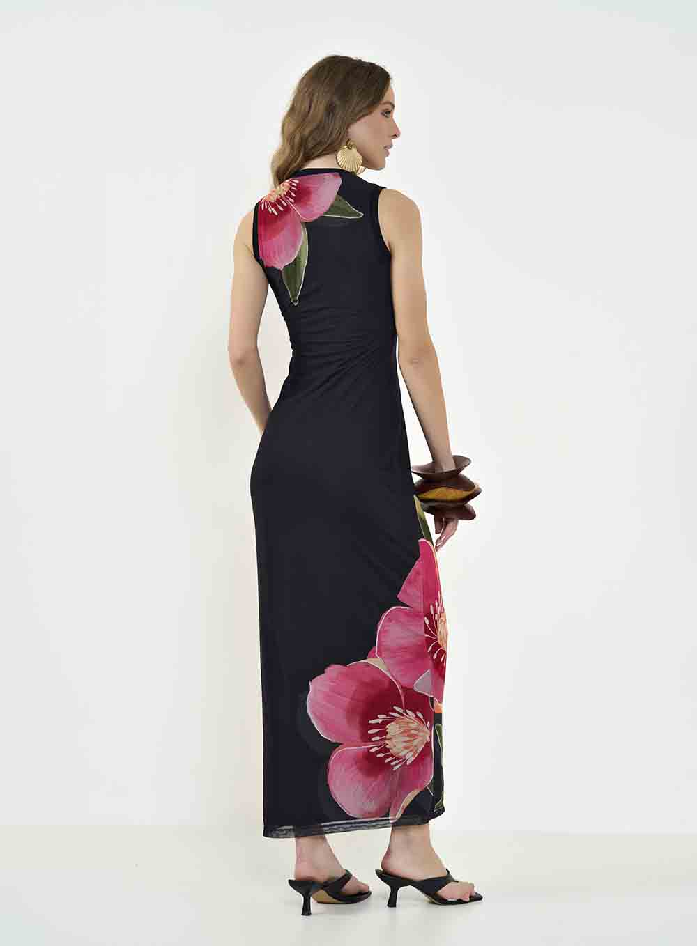Printed Tulle Midi Dress Colcci