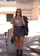 Leather Shorts Skirt Sahoco