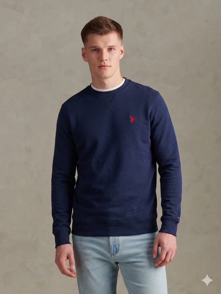 Natural Classic Fit Men’s Double Horsemen Sweatshirt U.S. Polo Assn.