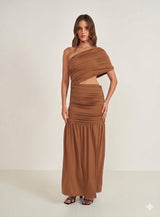 One-Shoulder Asymmetrical Cut-Out Midi Dress Colcci