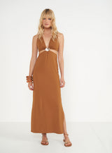 Midi Slim Dress with Metal Detail Colcci