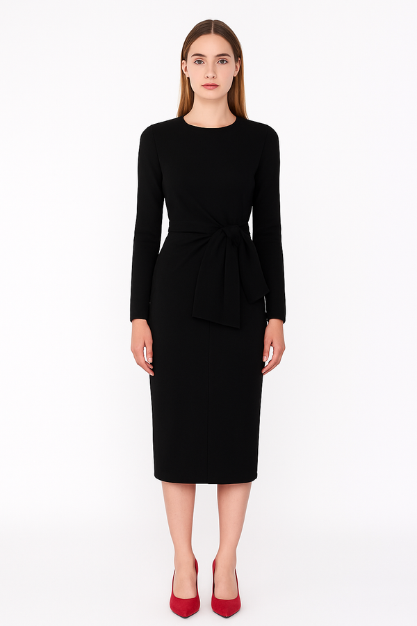 Midi Dress with Tie Detail Arggido