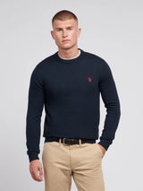 Navy Mens Cotton Crew Neck Jumper U.S. Polo Assn.