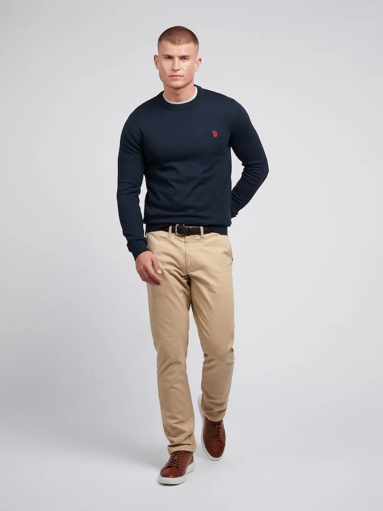 Navy Mens Cotton Crew Neck Jumper U.S. Polo Assn.