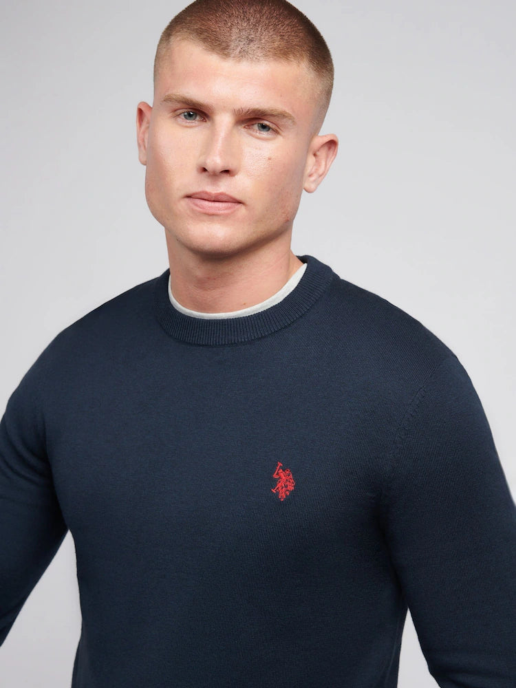 Navy Mens Cotton Crew Neck Jumper U.S. Polo Assn.