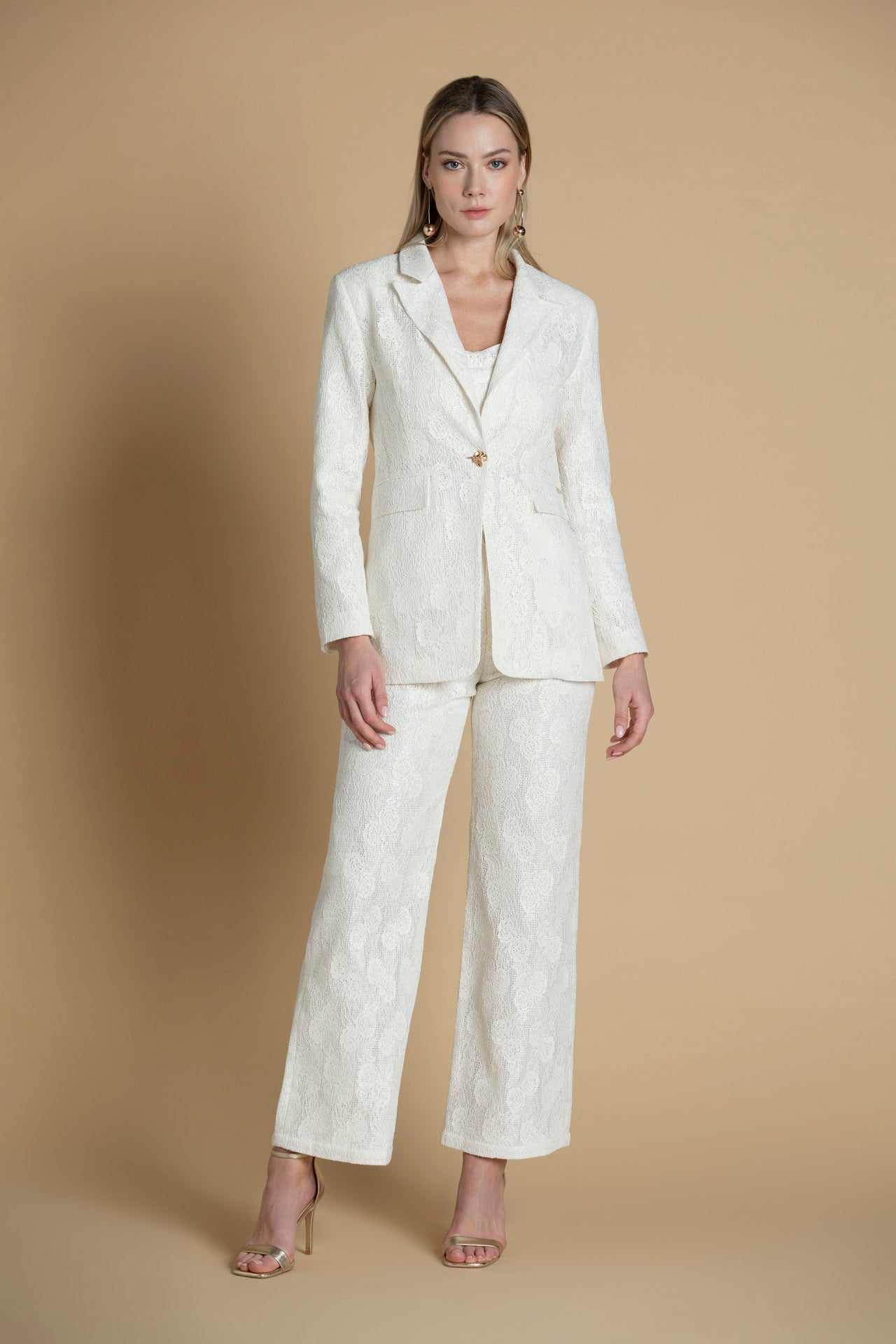 Blazer Justo com Renda Intrincada Sahoco