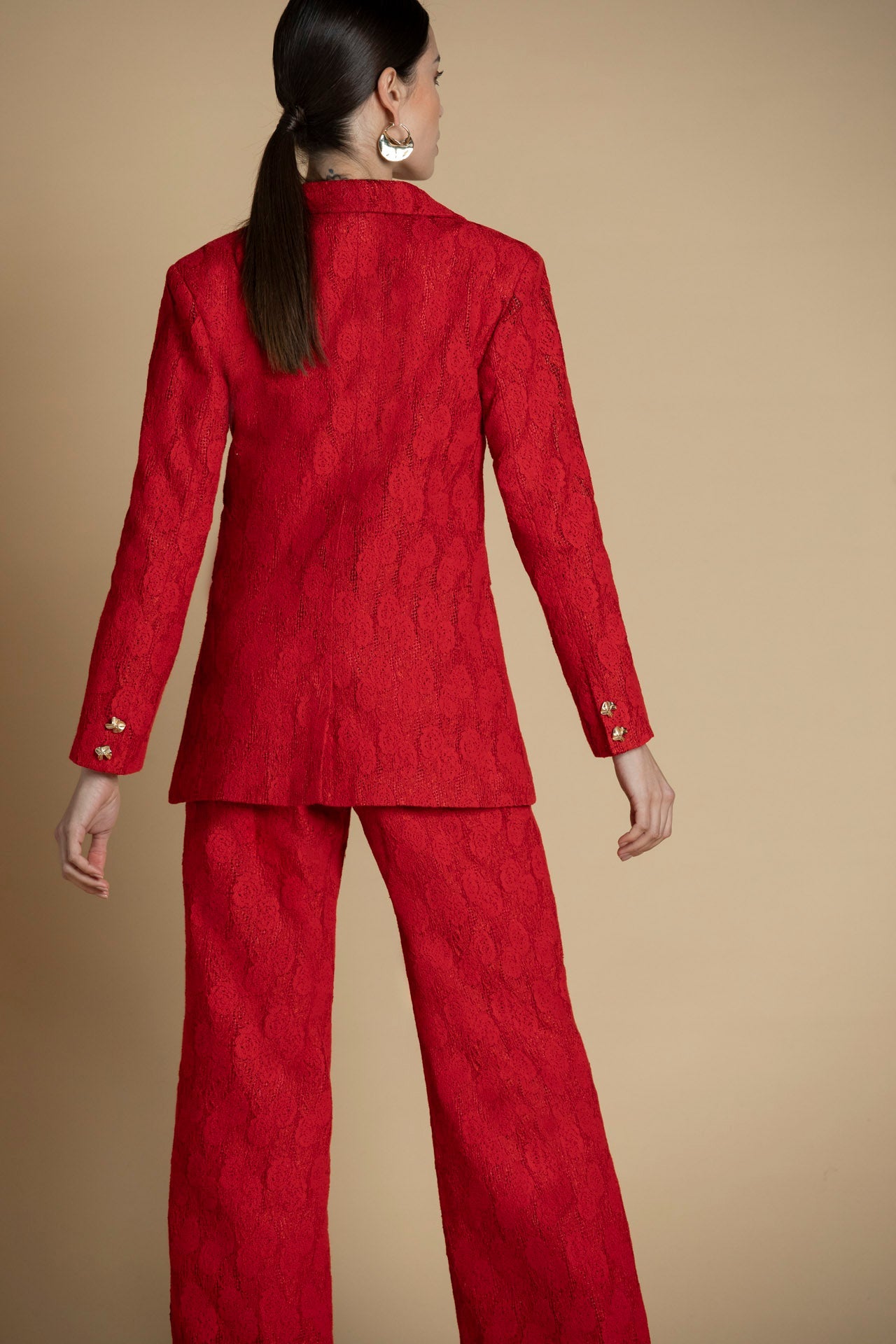Blazer Justo com Renda Intrincada Sahoco