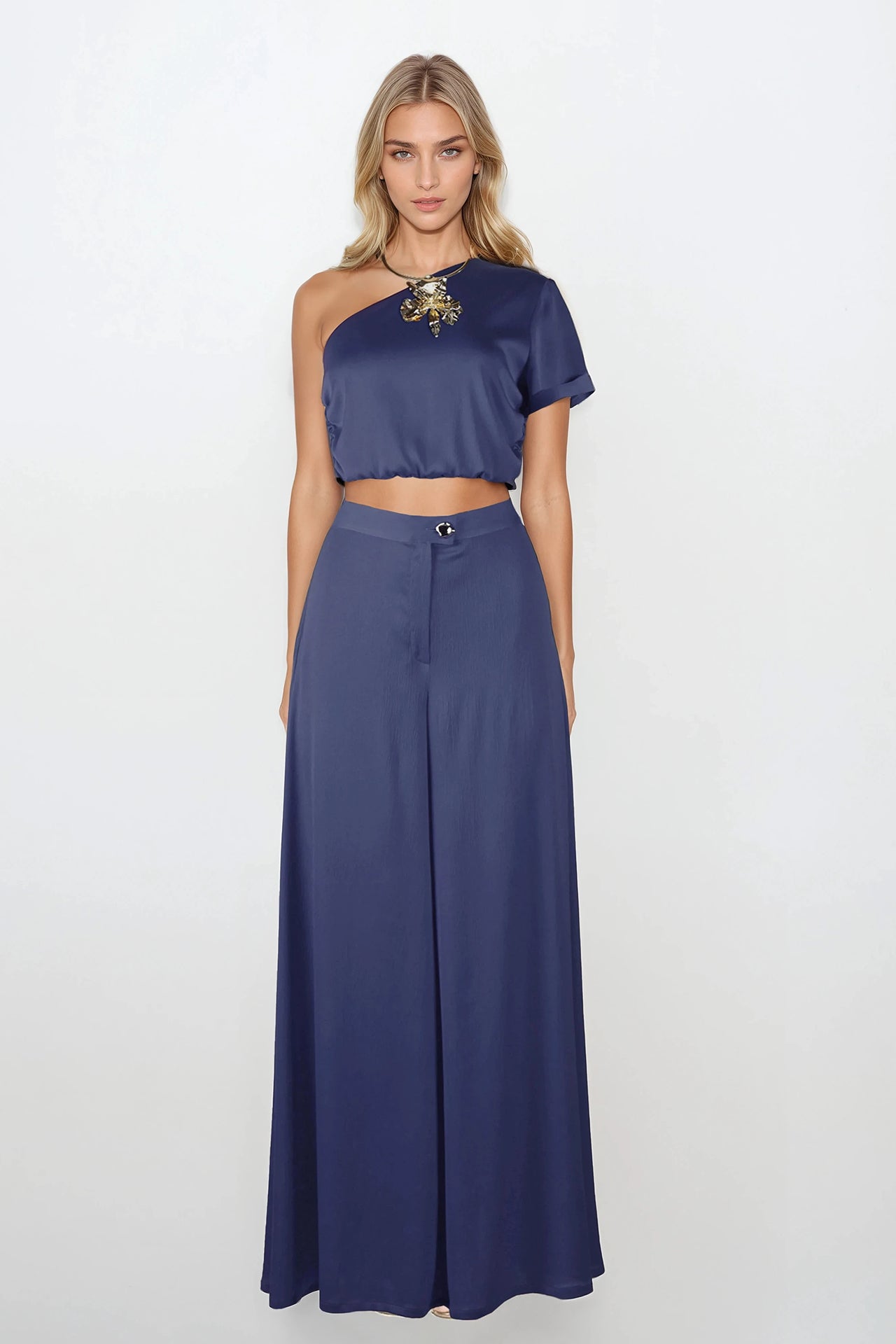 Wide Leg Satin Trousers Sahoco