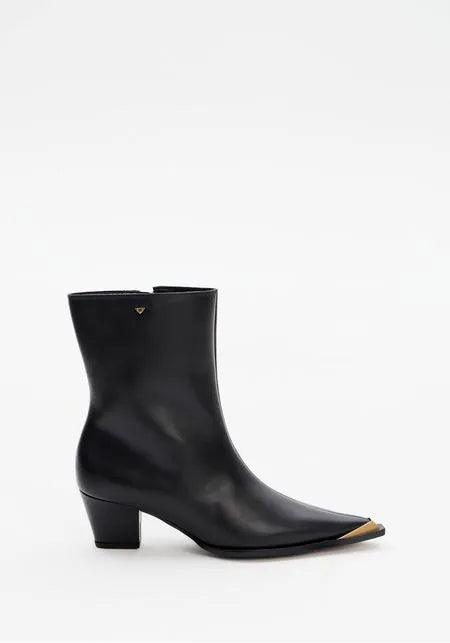 Metal Toe Cap Leather Mid-Calf Boots Lança Perfume