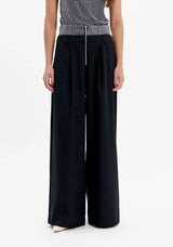 Straight-Leg Tailored Pants with Zipper and Sparkle Details Lança Perfume