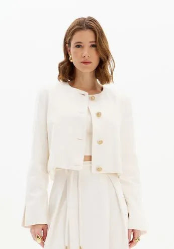 Mid-Length Tailored Coat with Buttons Lança Perfume