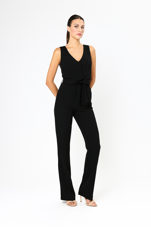 Black Tailored Waistcoat Arggido
