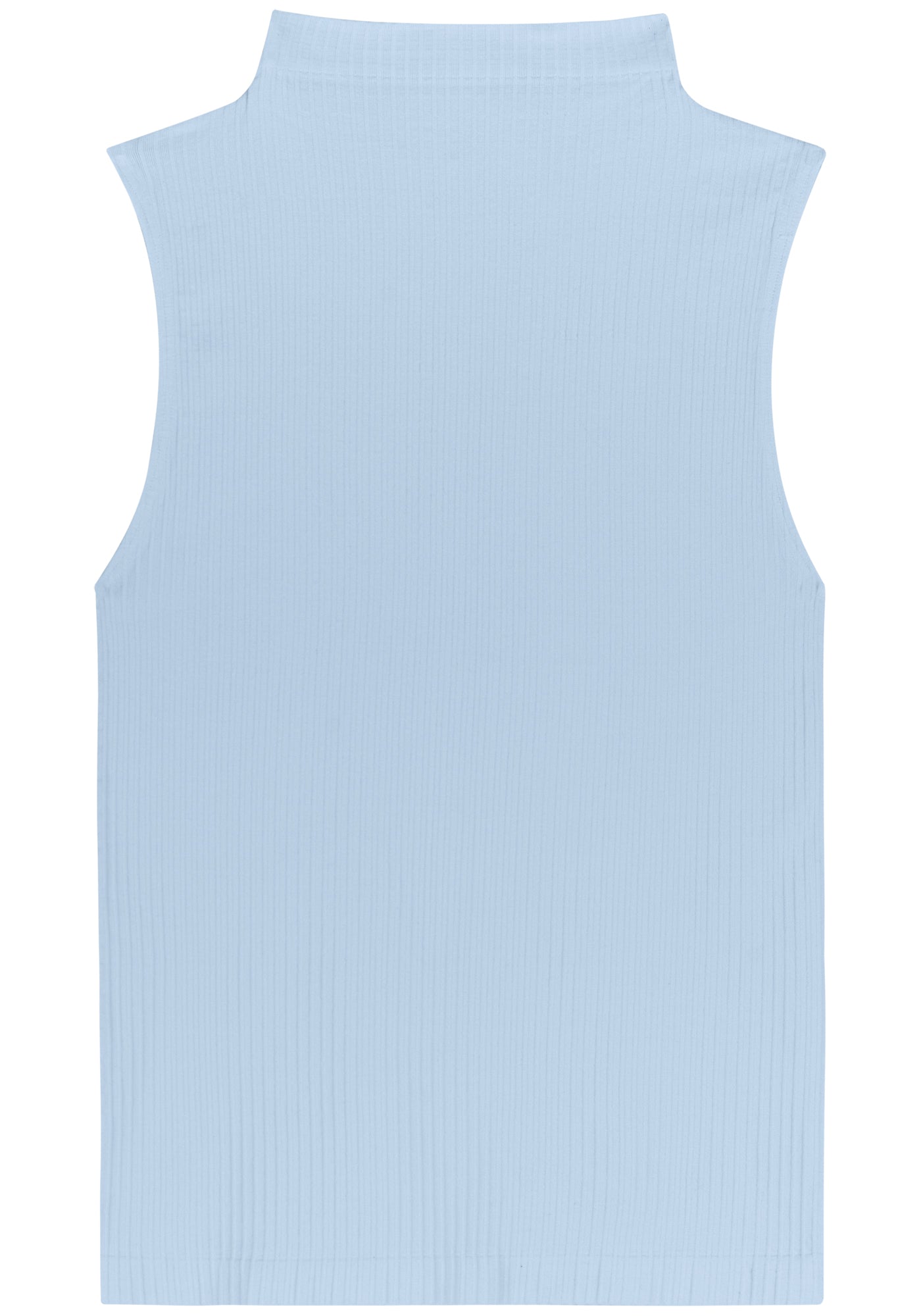 Sleeveless Ribbed Knit Top with High Neck Lez a Lez
