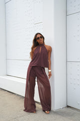 High-Waisted Polka Dot Wide-Leg Pants Sahoco