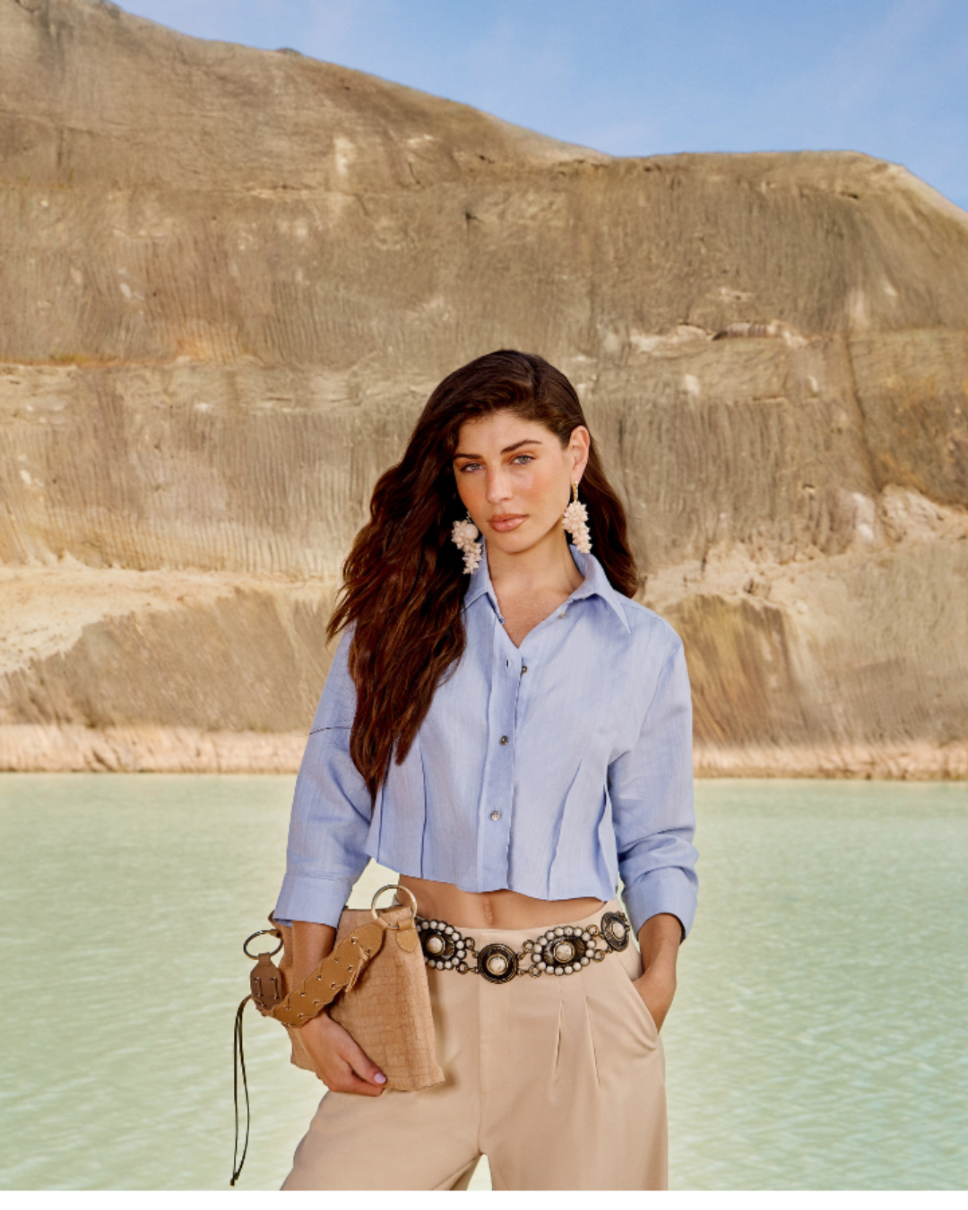 Cropped Linen-Blend Shirt Lança Perfume
