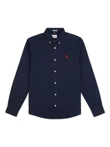 Dark Blue Stretch Cotton Mens Poplin Shirt U.S. Polo Assn.