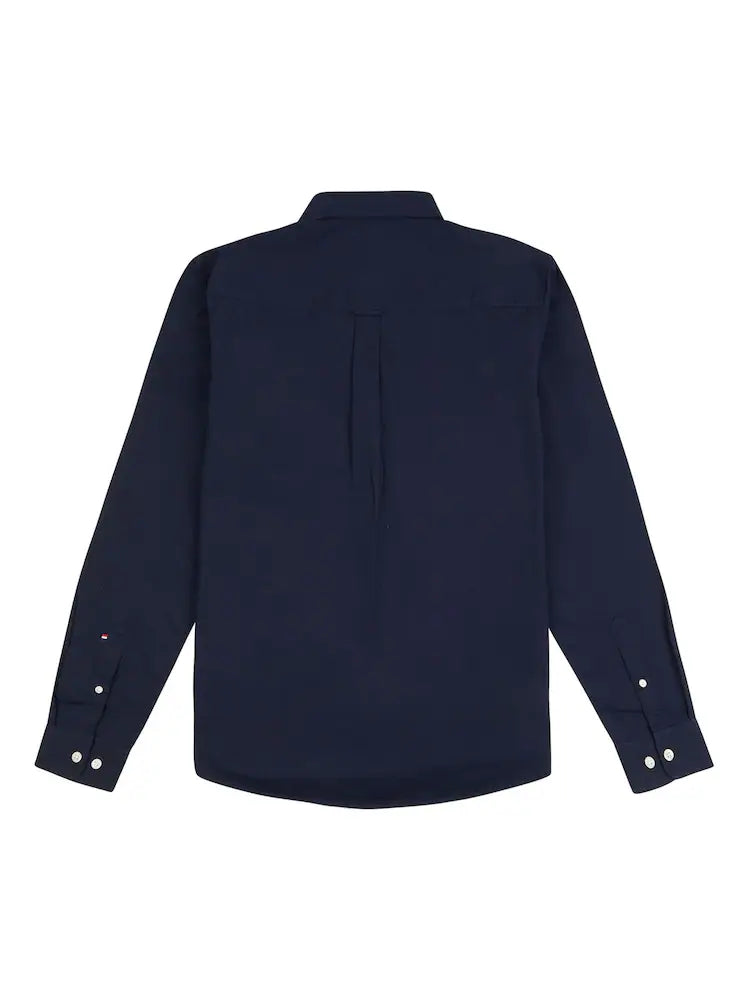 Dark Blue Stretch Cotton Mens Poplin Shirt U.S. Polo Assn.