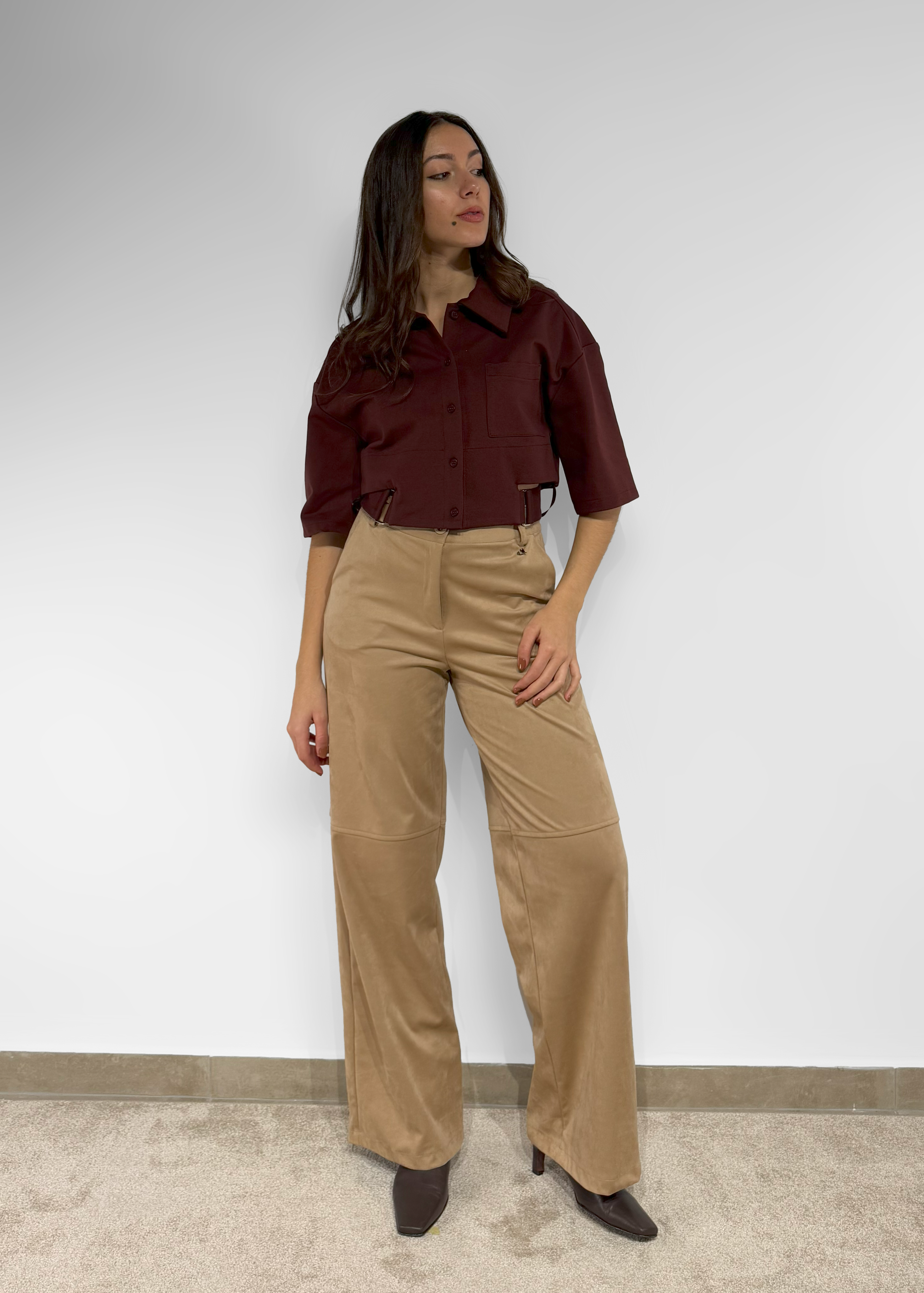 Suede Wide Leg Trousers Sophisticated Velvet Touch Dixie