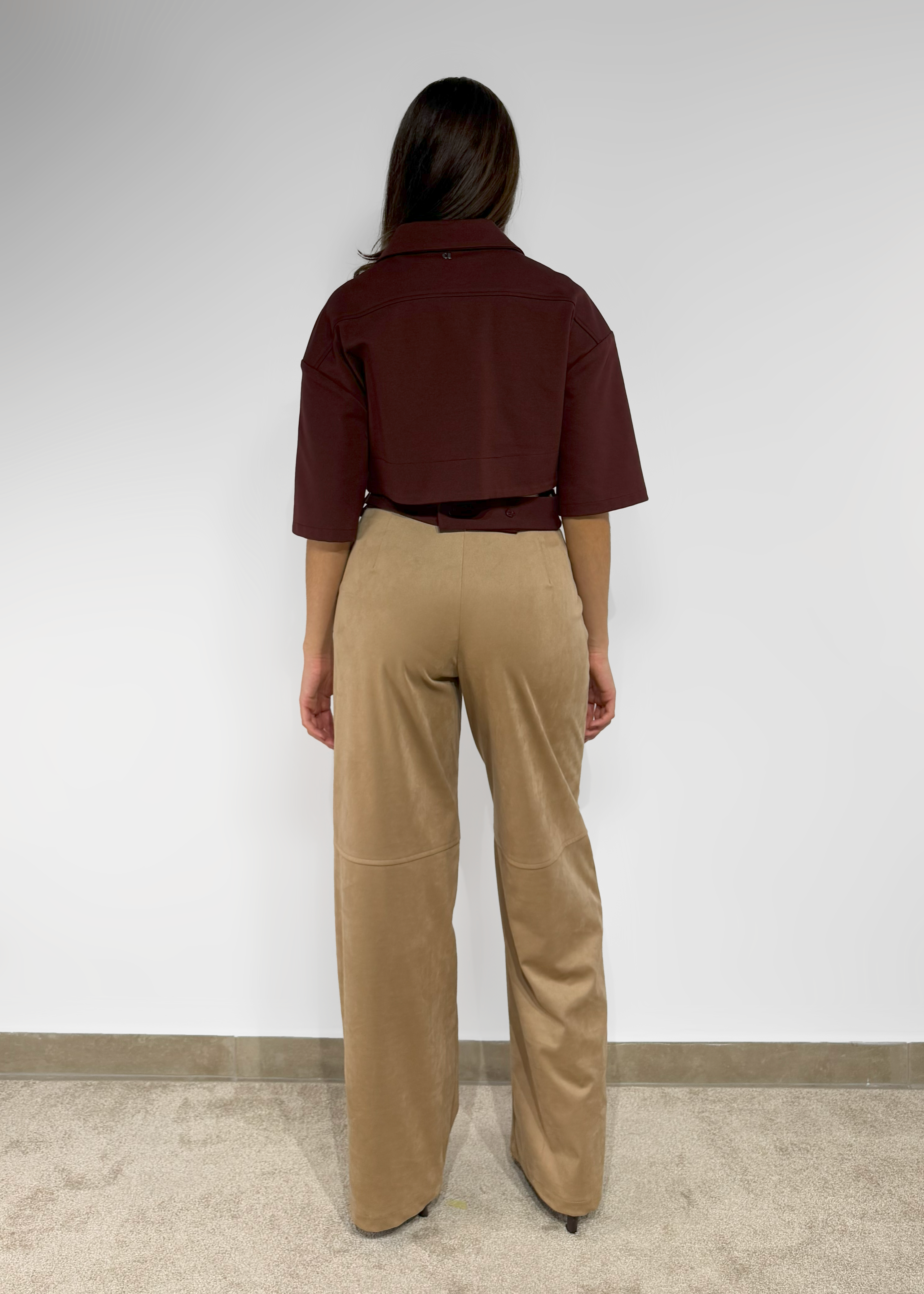 Suede Wide Leg Trousers Sophisticated Velvet Touch Dixie