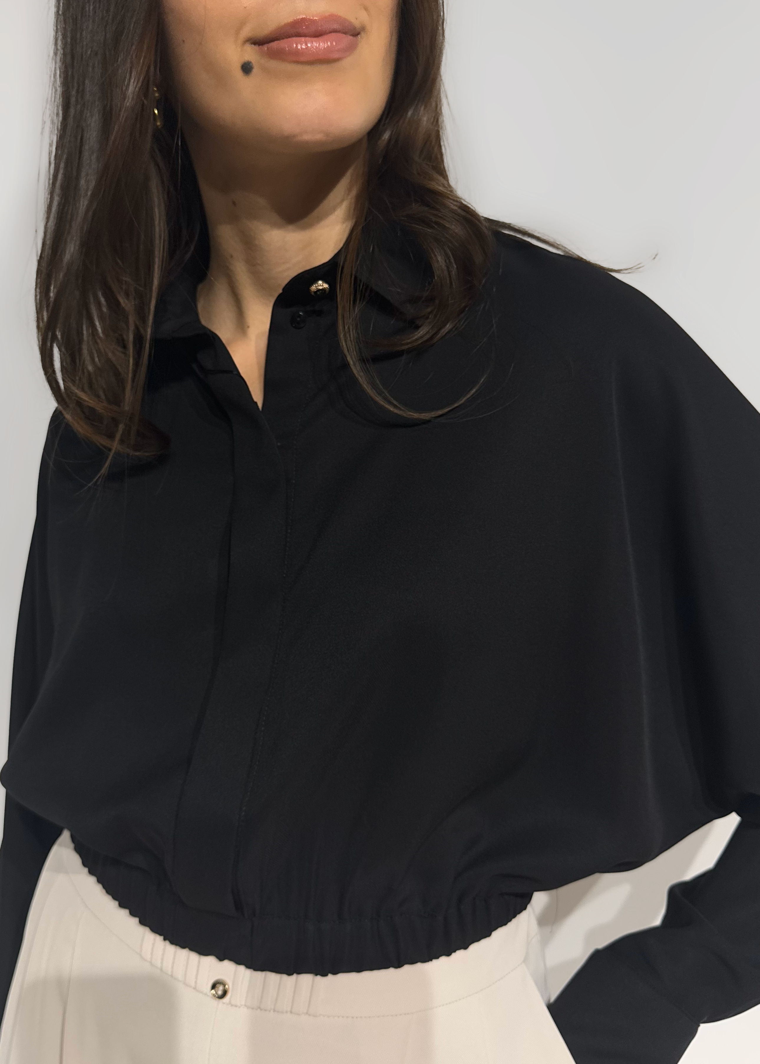 Blusa curta com elástico Ferrache
