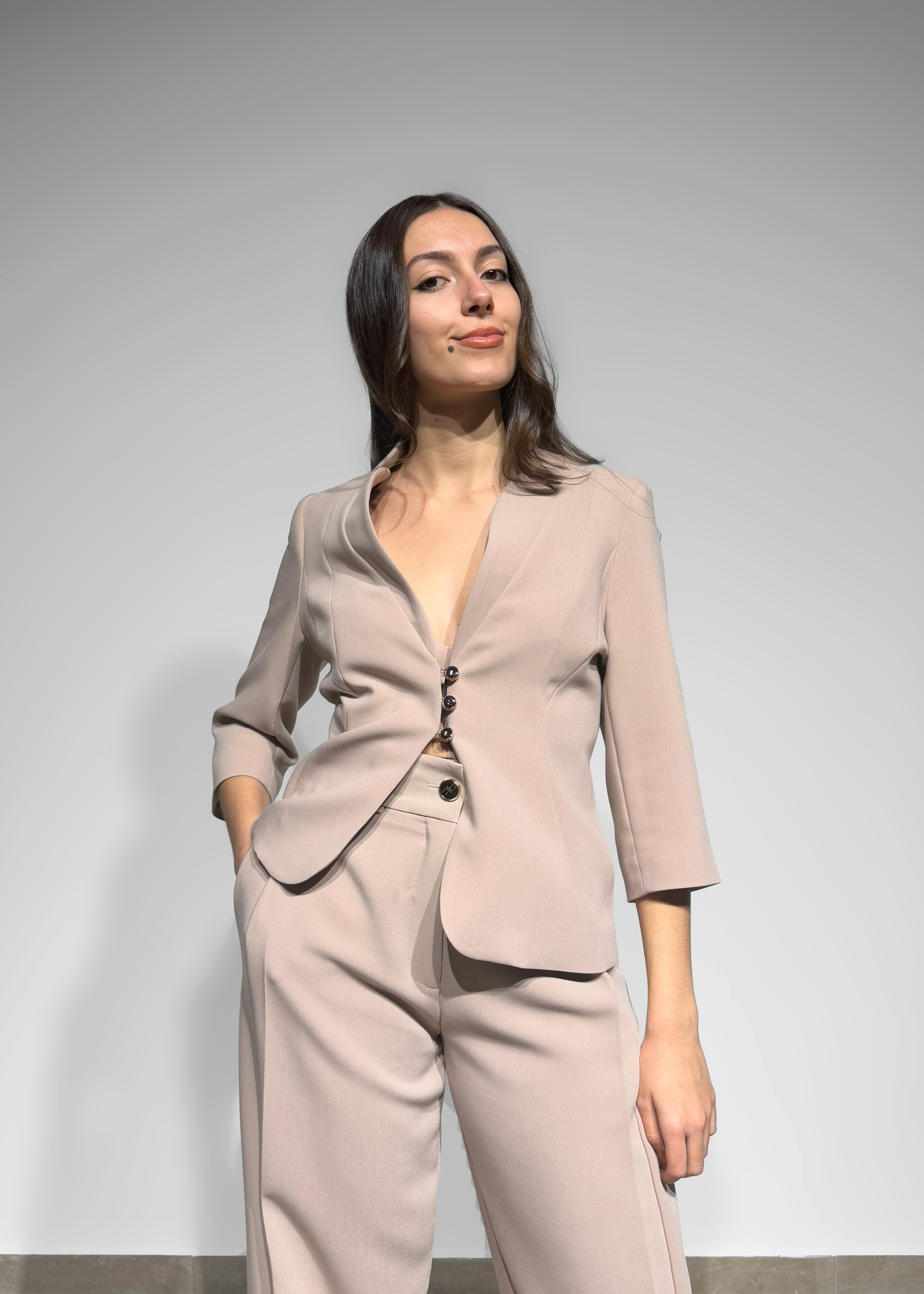 Blazer estruturado cintado Ferrache
