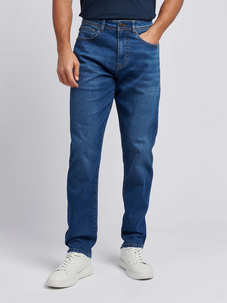 Mid Blue Relaxed Tapered Fit Denim Jeans U.S. Polo Assn.