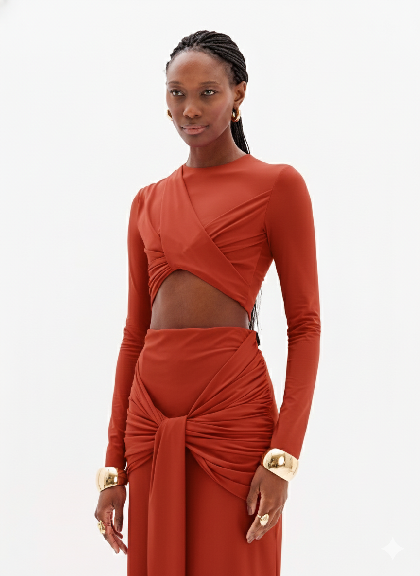 Long Sleeve Cropped Blouse Lança Perfume