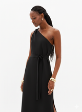 Long Dress with Side Slit and Waist Tie Lança Perfume