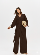 Surplice V-Neck Maxi Jumpsuit Lança Perfume