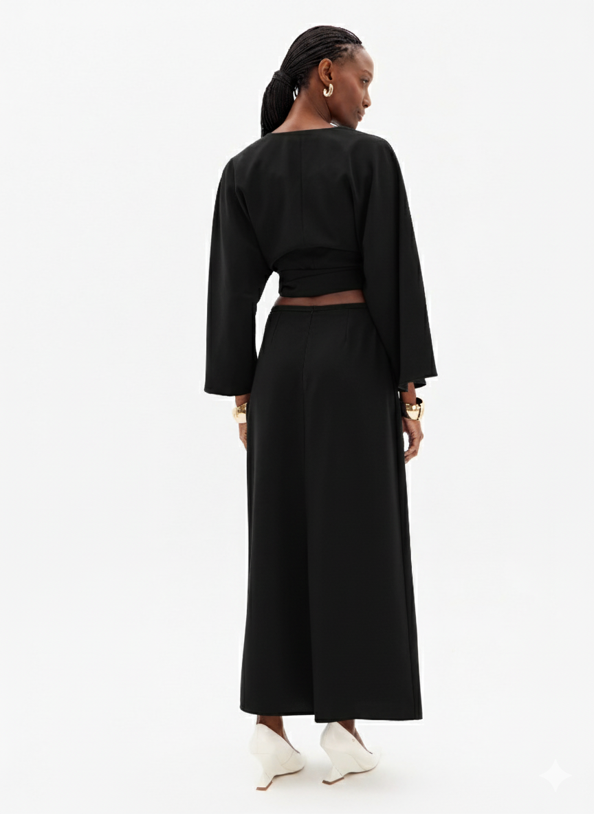 Straight Super Midi Skirt in Crepe Lança Perfume