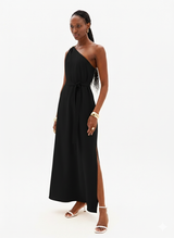 Long Dress with Side Slit and Waist Tie Lança Perfume