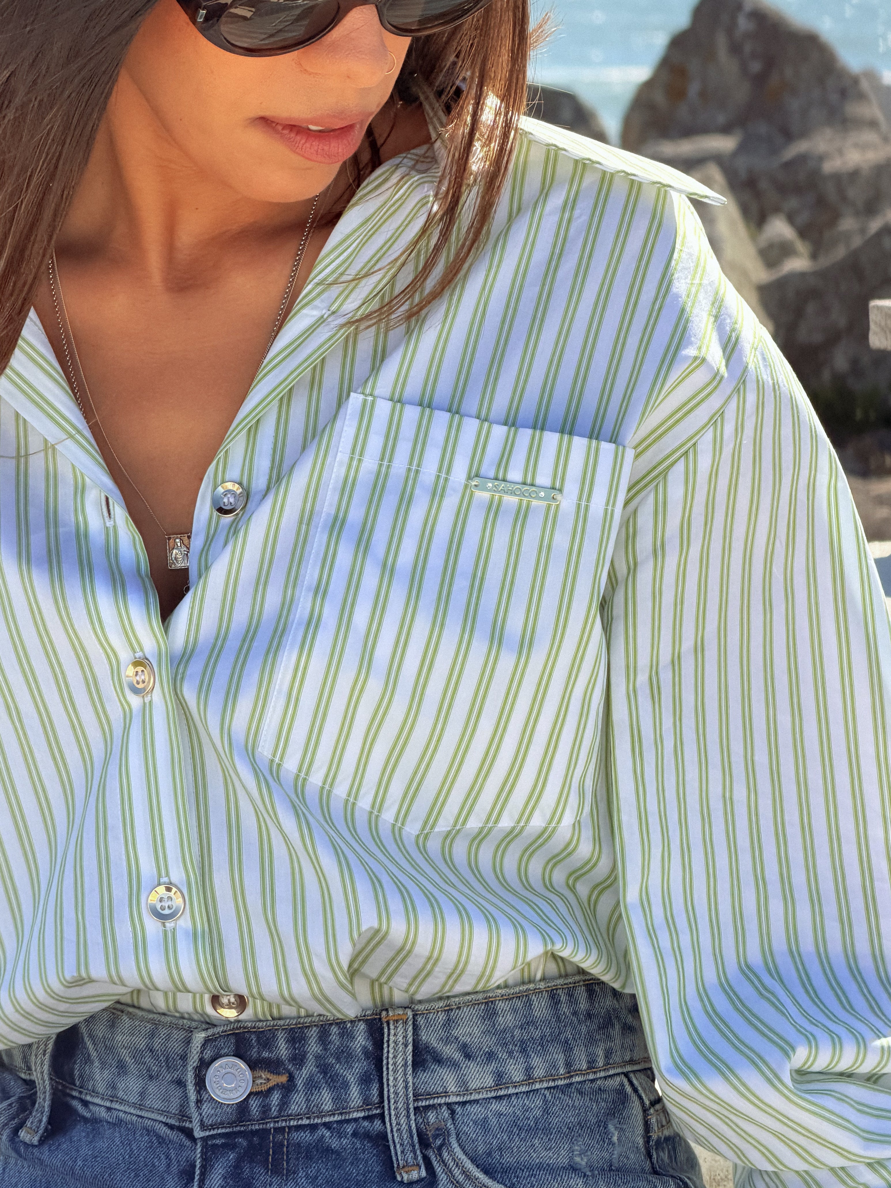 Striped Oversized 3/4-Sleeve shirt Sahoco