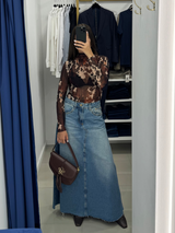 Sheer Printed Long Sleeve Blouse Lança Perfume