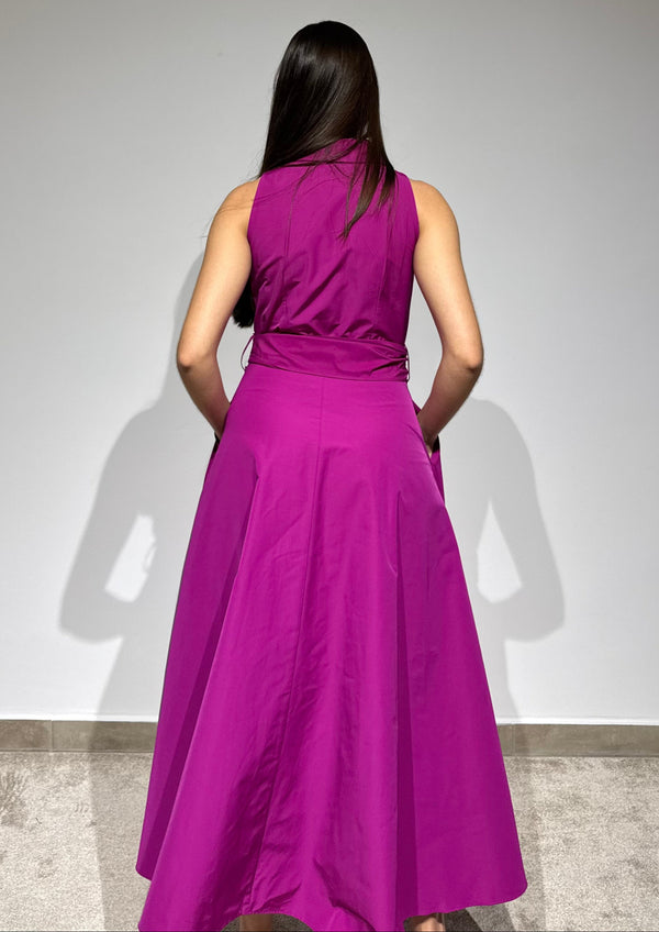 Vestido com cinto na cintura Arggido