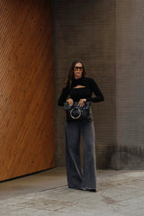 Calças de ganga de cintura alta e pernas largas Sahoco