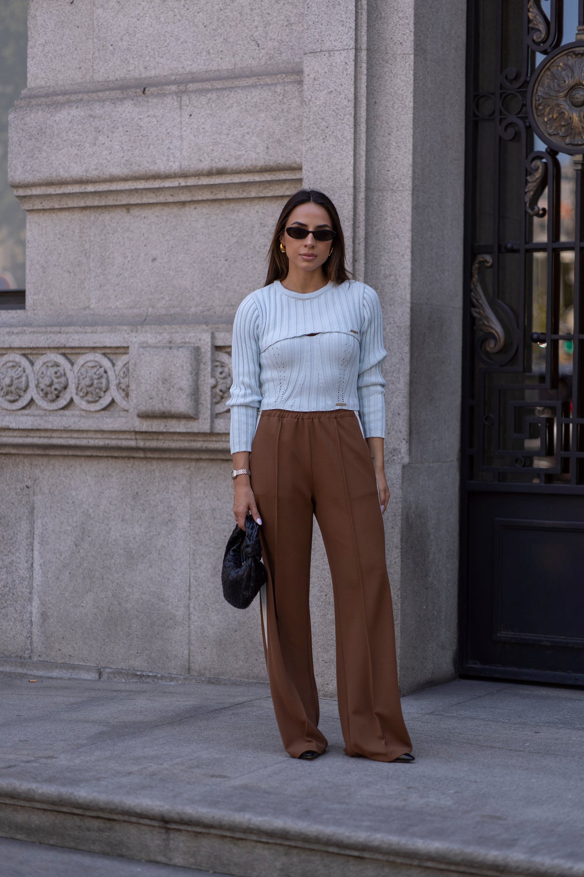 Top cropped 2 em 1 com camadas Sahoco