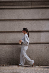 Light Grey Jogger Pants with Contrast Waistband Sahoco