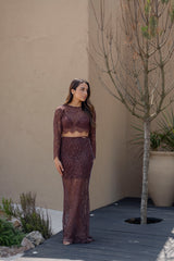 Long Sparkly Lace Skirt Sahoco