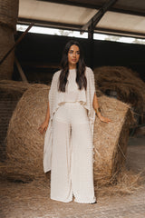 Textured Wide-Leg Pants Sahoco