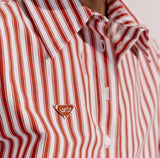 Pinstripe Mid-Sleeve Button-Down Shirt Lança Perfume